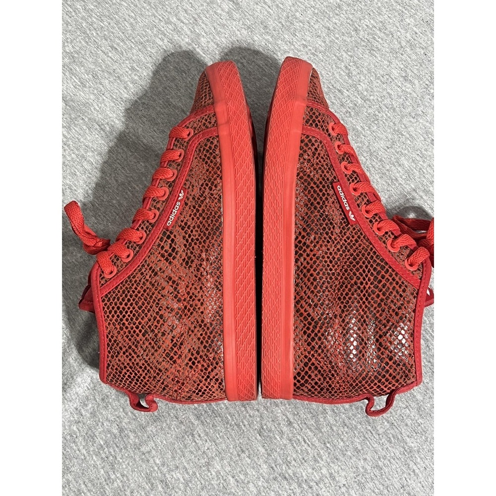 Adidas Shoes Womens Size 7 Red Snake Print High Top Sneakers Honey Mid Wedge - Picture 10 of 13